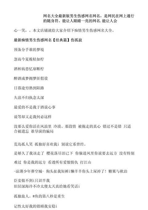 2024网名精选：独特走心，简约清新
