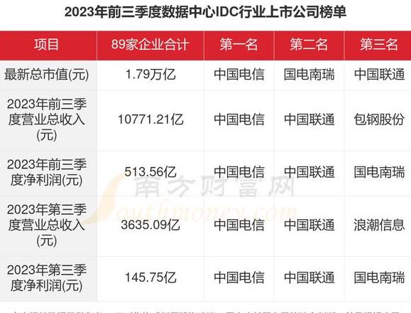 IDC公司排名揭秘：解析2024年行业翘楚